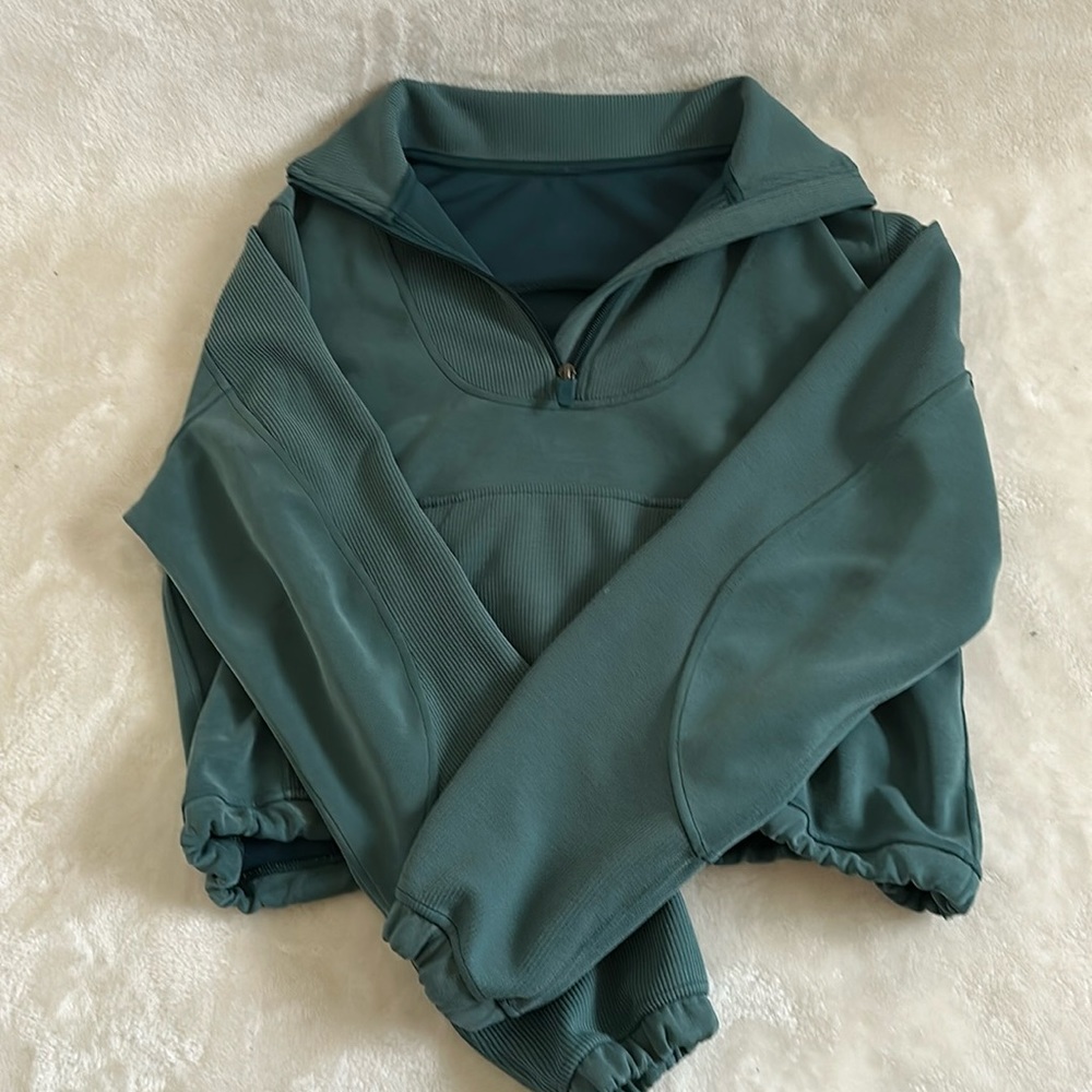 lululemon ribbed softstreme quarter zip size 2